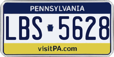 PA license plate LBS5628