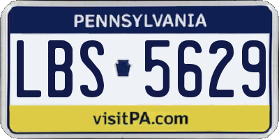 PA license plate LBS5629