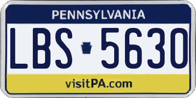 PA license plate LBS5630