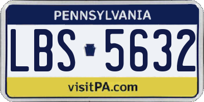 PA license plate LBS5632