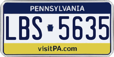 PA license plate LBS5635