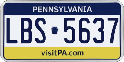 PA license plate LBS5637