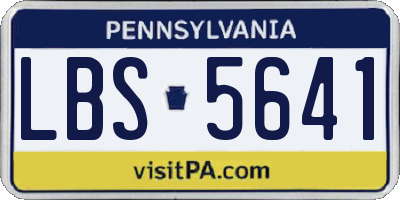 PA license plate LBS5641