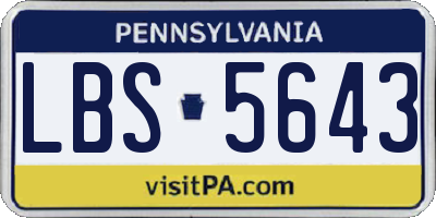 PA license plate LBS5643