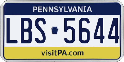 PA license plate LBS5644
