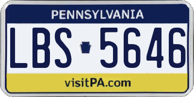 PA license plate LBS5646