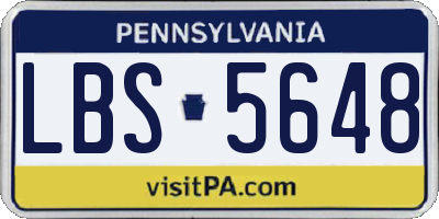 PA license plate LBS5648