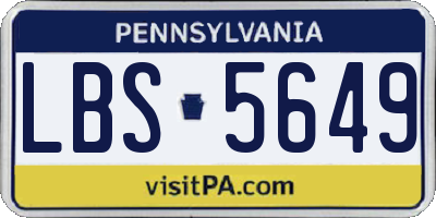 PA license plate LBS5649