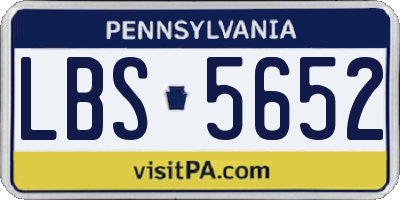 PA license plate LBS5652