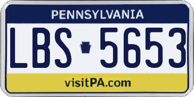 PA license plate LBS5653
