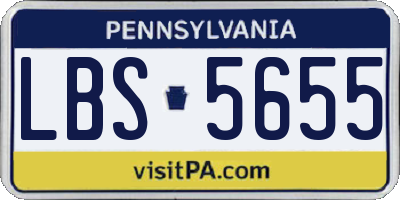 PA license plate LBS5655