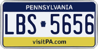 PA license plate LBS5656