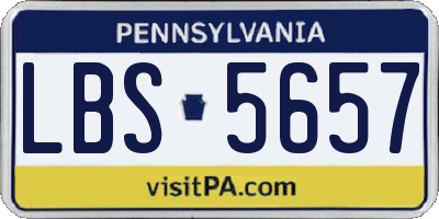PA license plate LBS5657
