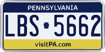 PA license plate LBS5662