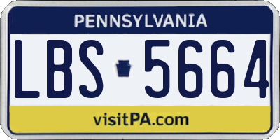 PA license plate LBS5664
