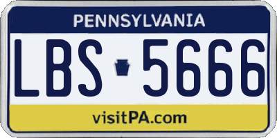 PA license plate LBS5666