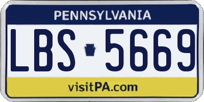 PA license plate LBS5669