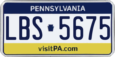 PA license plate LBS5675