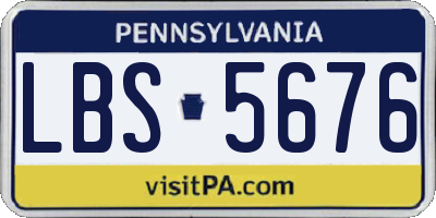 PA license plate LBS5676
