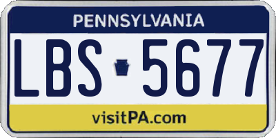PA license plate LBS5677