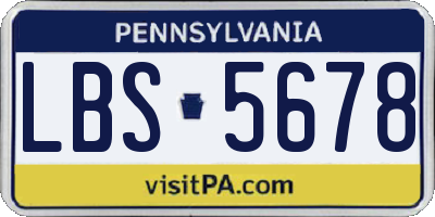PA license plate LBS5678