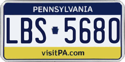 PA license plate LBS5680
