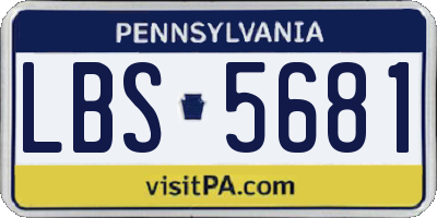 PA license plate LBS5681