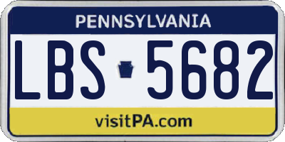 PA license plate LBS5682