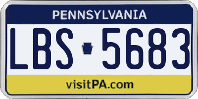PA license plate LBS5683