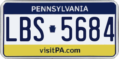 PA license plate LBS5684