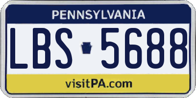 PA license plate LBS5688