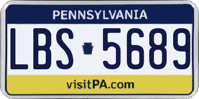 PA license plate LBS5689