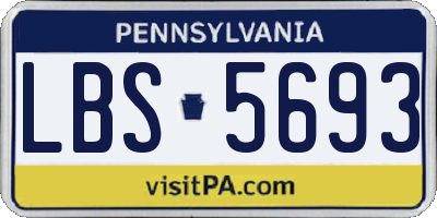 PA license plate LBS5693