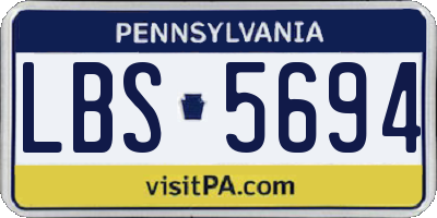 PA license plate LBS5694