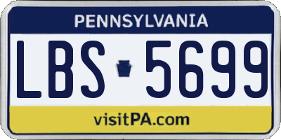 PA license plate LBS5699