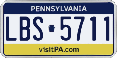 PA license plate LBS5711