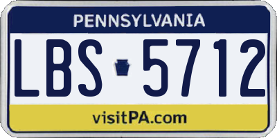 PA license plate LBS5712