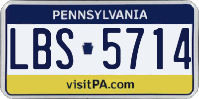 PA license plate LBS5714