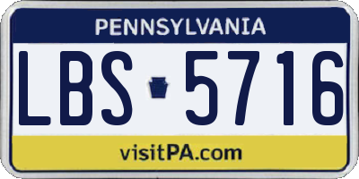 PA license plate LBS5716