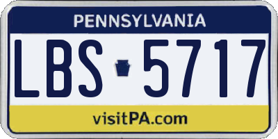 PA license plate LBS5717