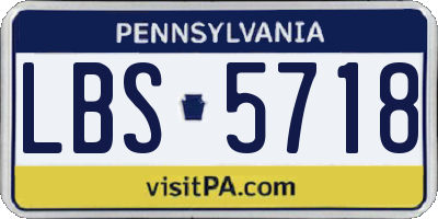 PA license plate LBS5718