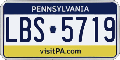 PA license plate LBS5719