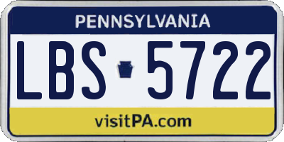 PA license plate LBS5722