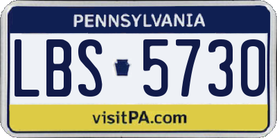 PA license plate LBS5730