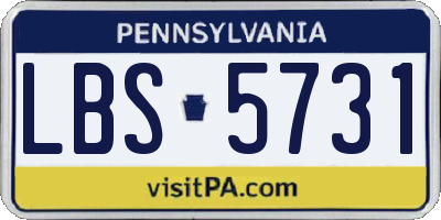 PA license plate LBS5731