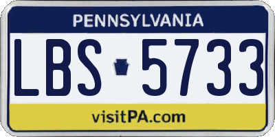PA license plate LBS5733