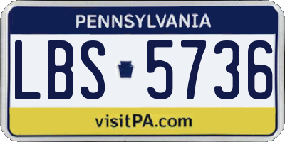 PA license plate LBS5736