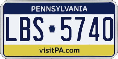 PA license plate LBS5740