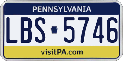 PA license plate LBS5746