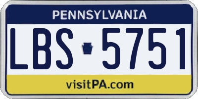 PA license plate LBS5751